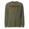 Chest Print Long Sleeve 100% Cotton T-Shirt