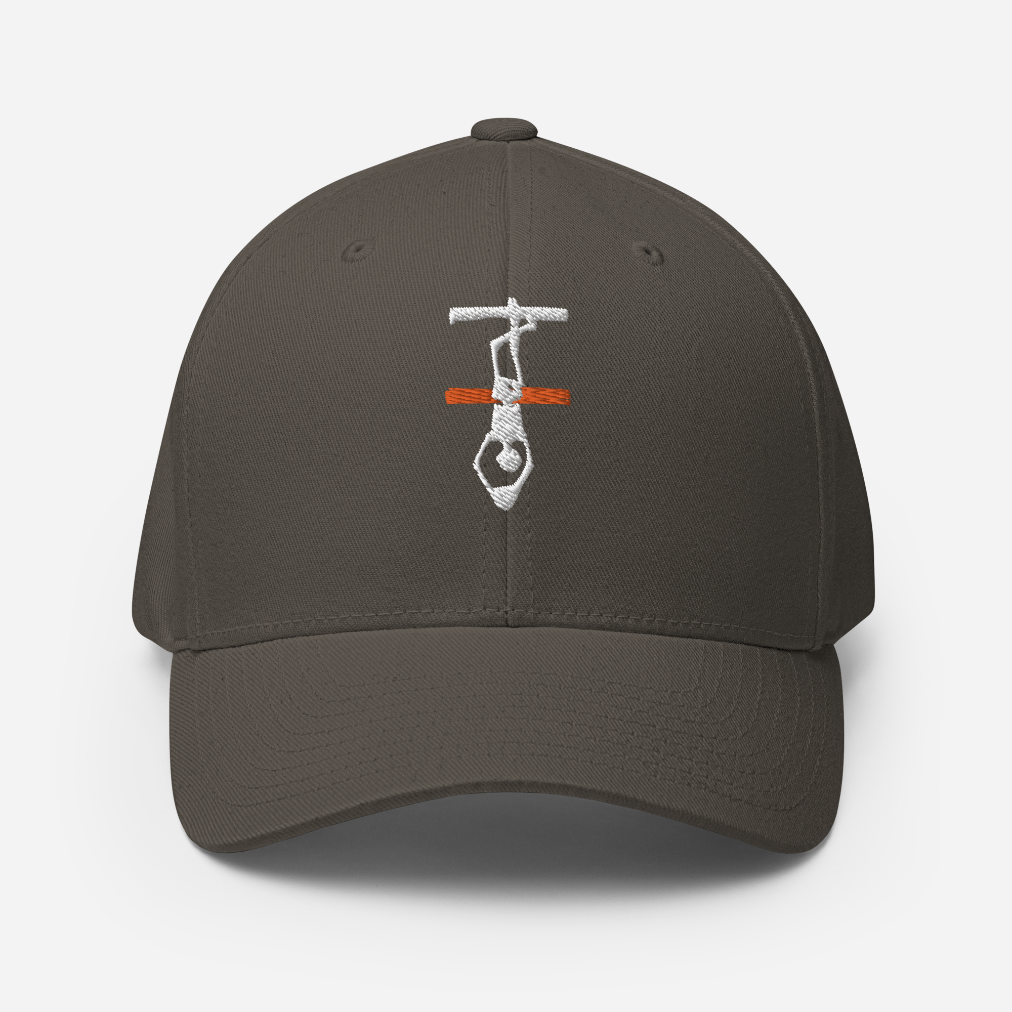 Thin Orange Line Hanged Man Structured Twill Cap - White Logo