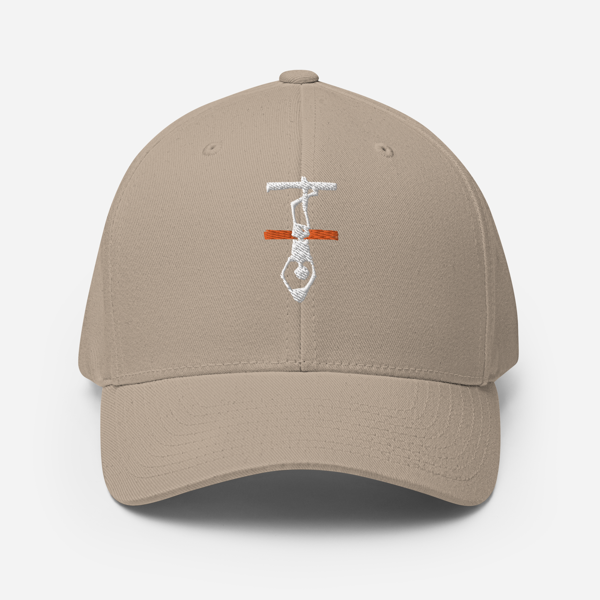 Thin Orange Line Hanged Man Structured Twill Cap - White Logo